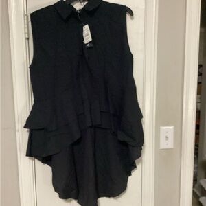 Sleeveless Black Layered Top